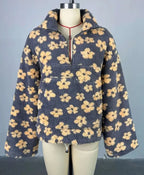 Women's Top Autumn Winter 2025 New Fashion Imitation Lamb Wool Printed Loose Zipper Hoodie Long Sleeve Top for Women FEMI.Amsterdam